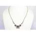 Silver Butterfly Necklace Garnet Sterling Marcasite 925 Pendant Gemstone A562
